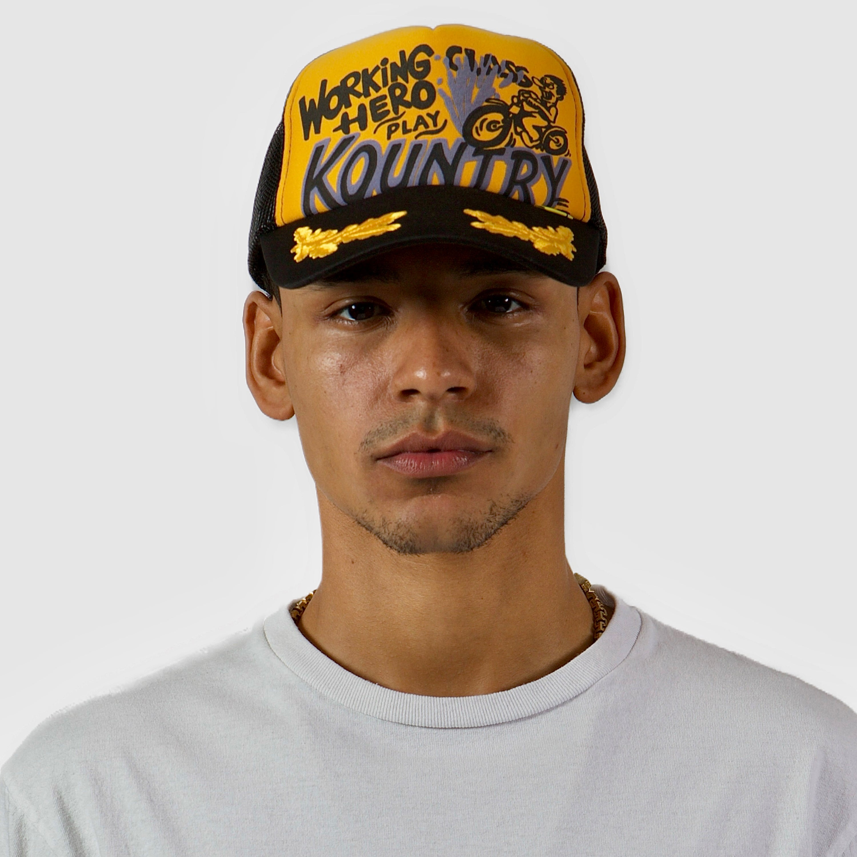 Kapital Kountry Trucker Embroidered - Black/Yellow