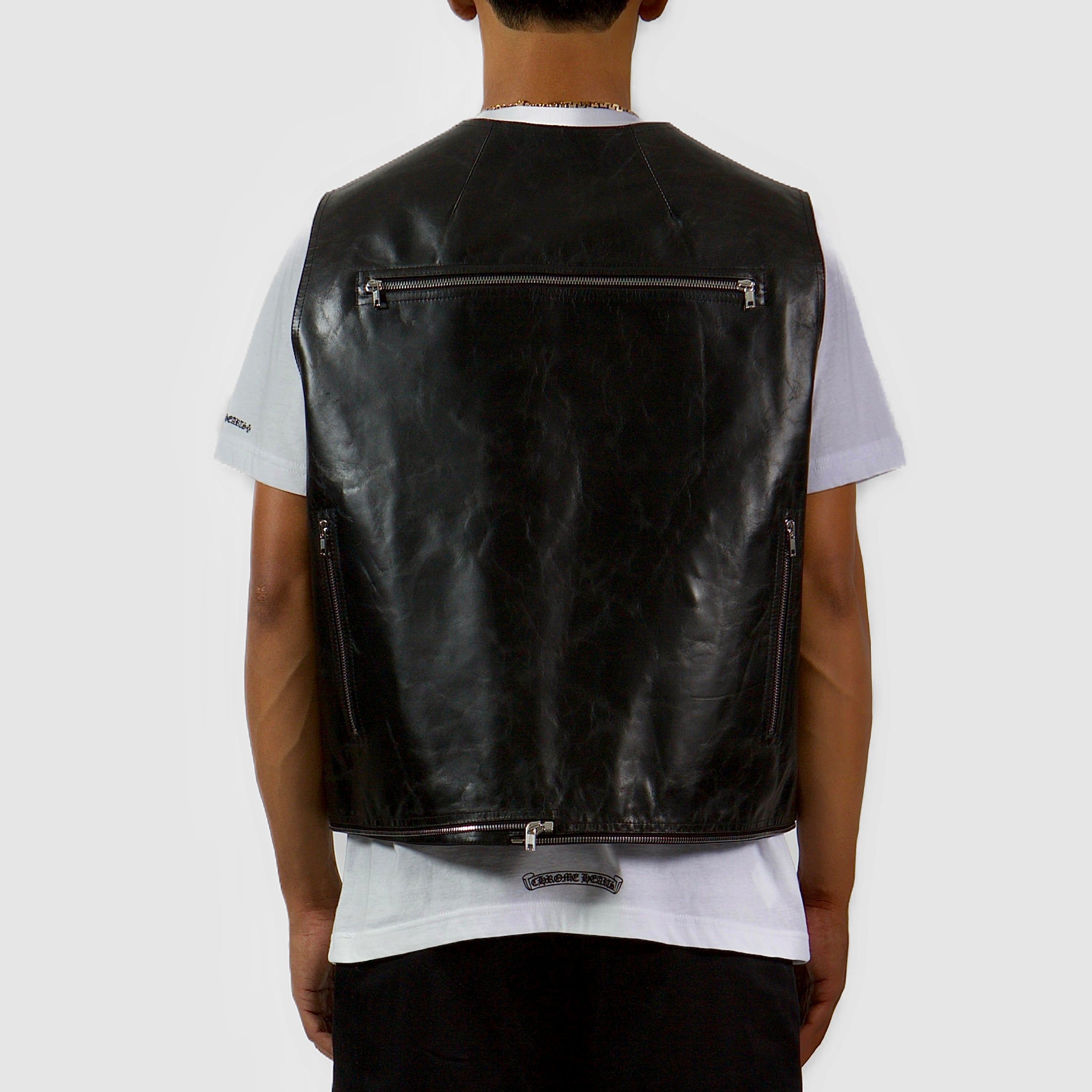 Rick Owens Leather Zip Vest/Jacket - Black