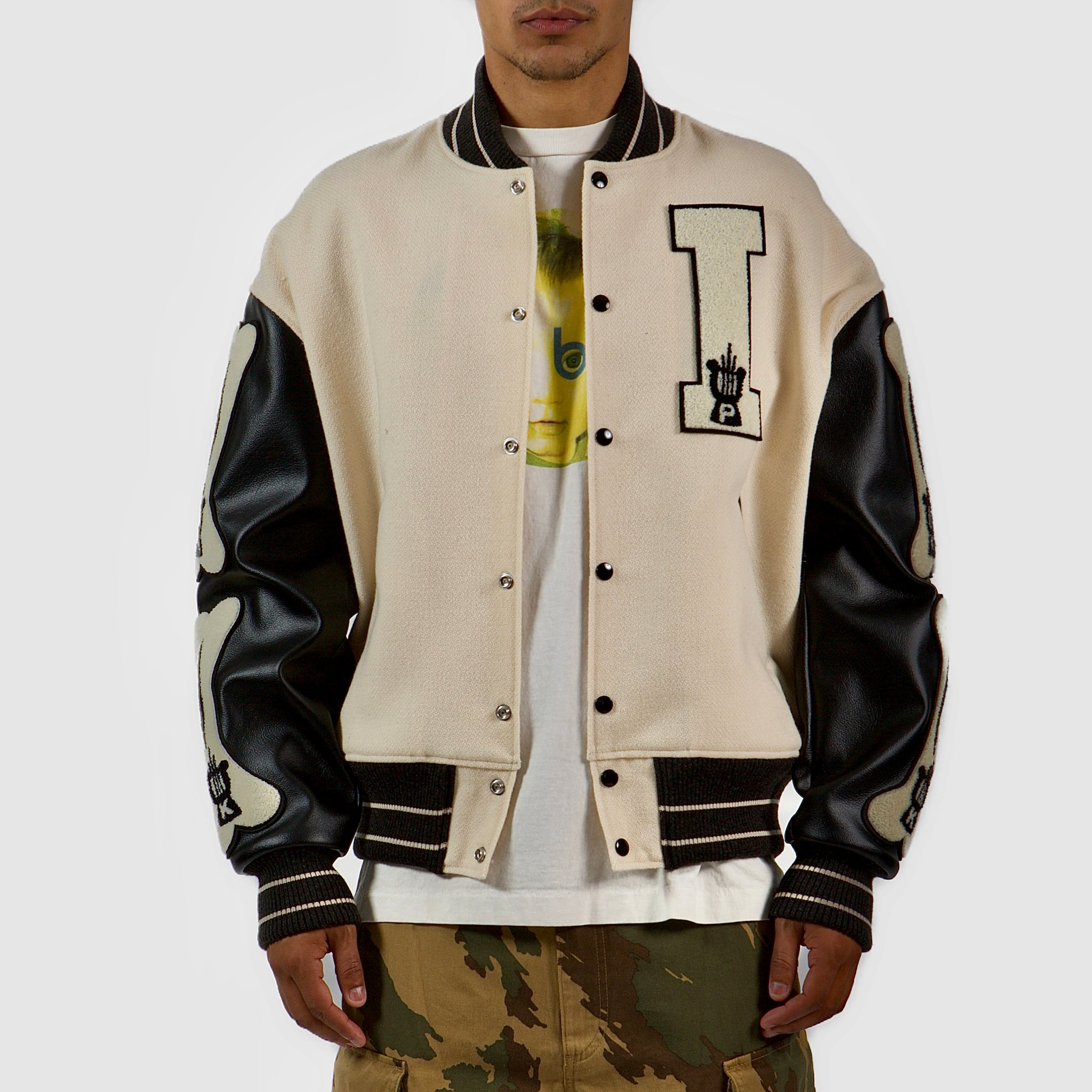 Kapital I-Five Varsity Jacket - Beige