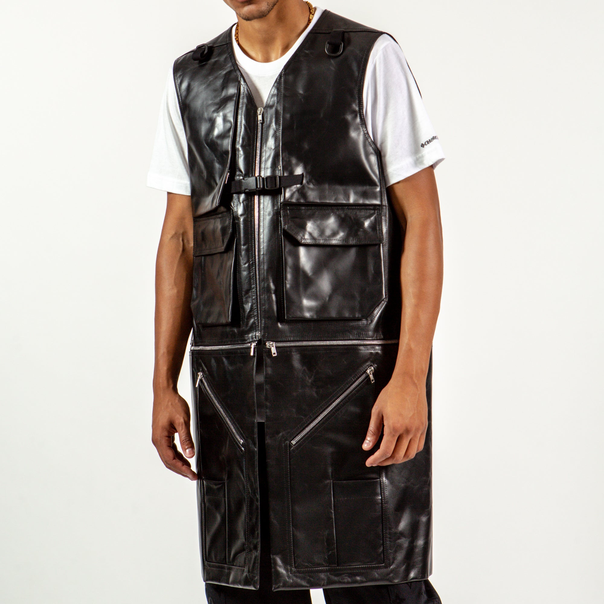 Rick Owens Leather Zip Vest/Jacket - Black