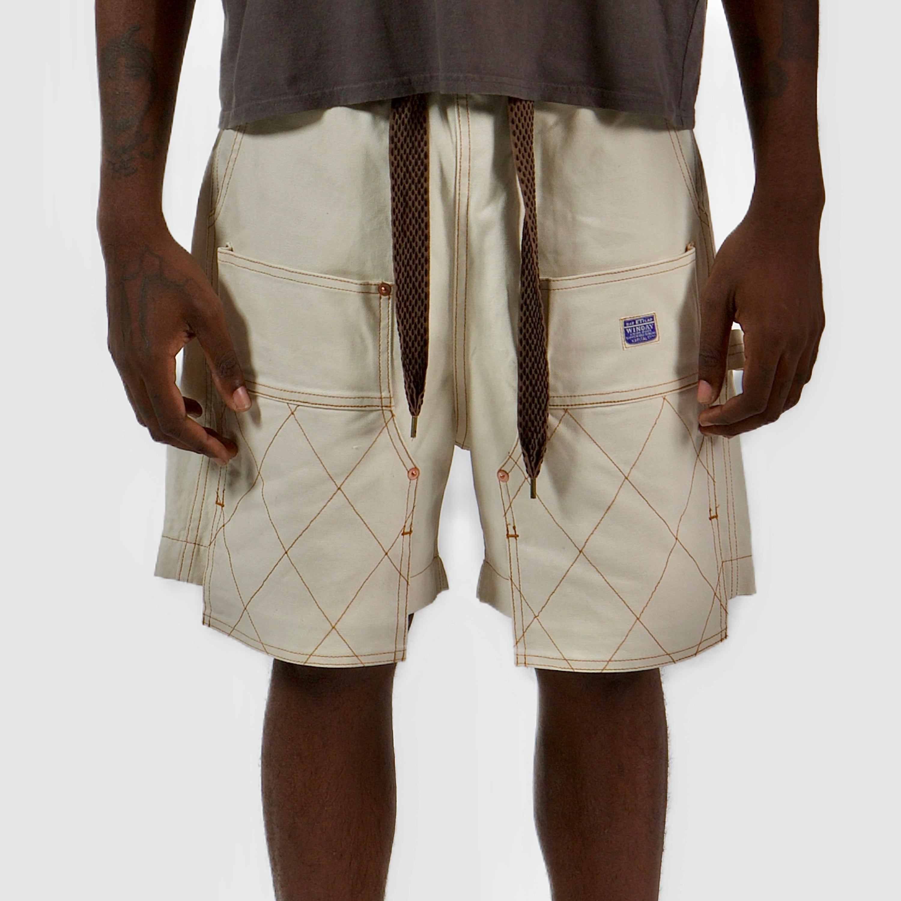 Kapital W Knee Shorts - Tan