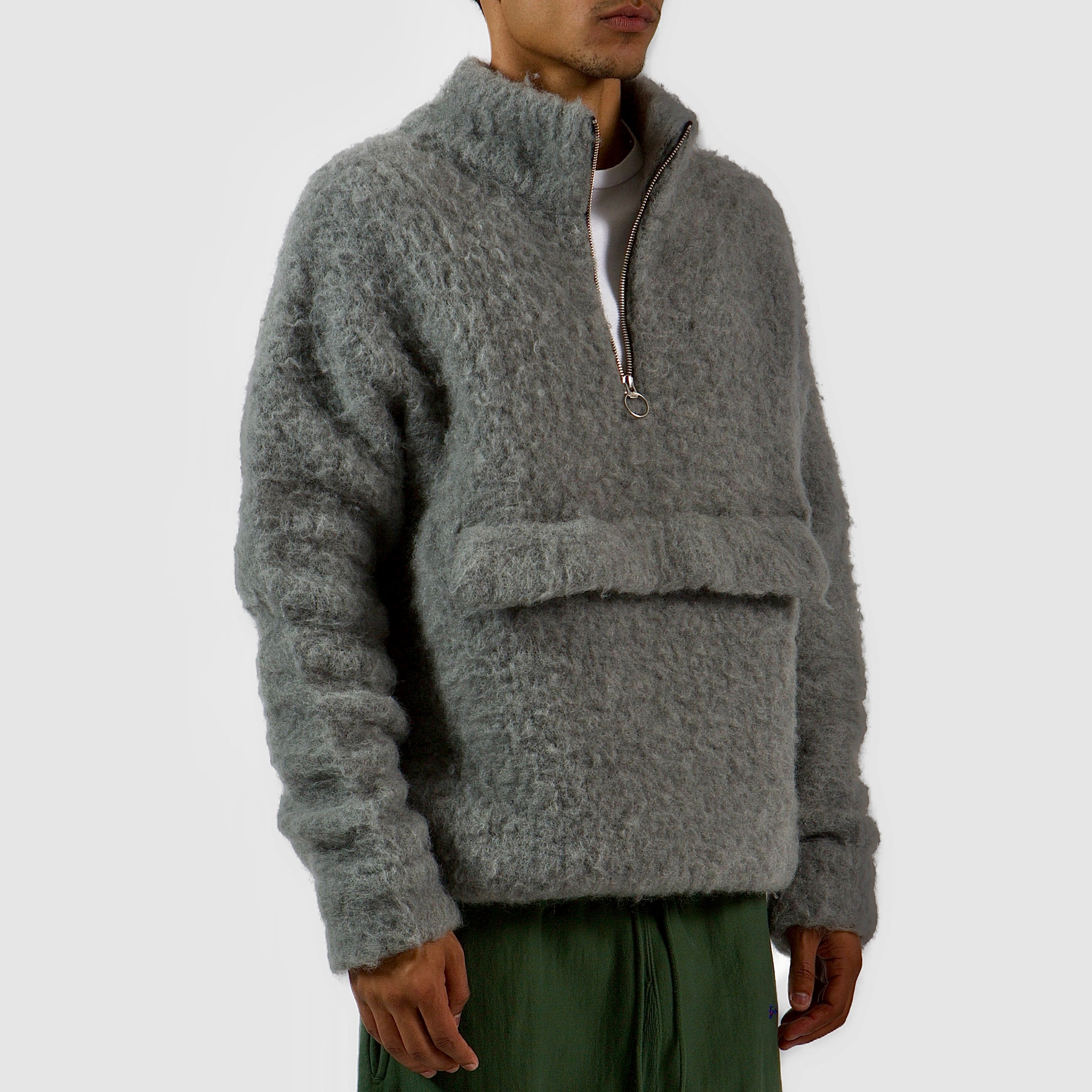 Kapital Mohair Half Zip - Grey